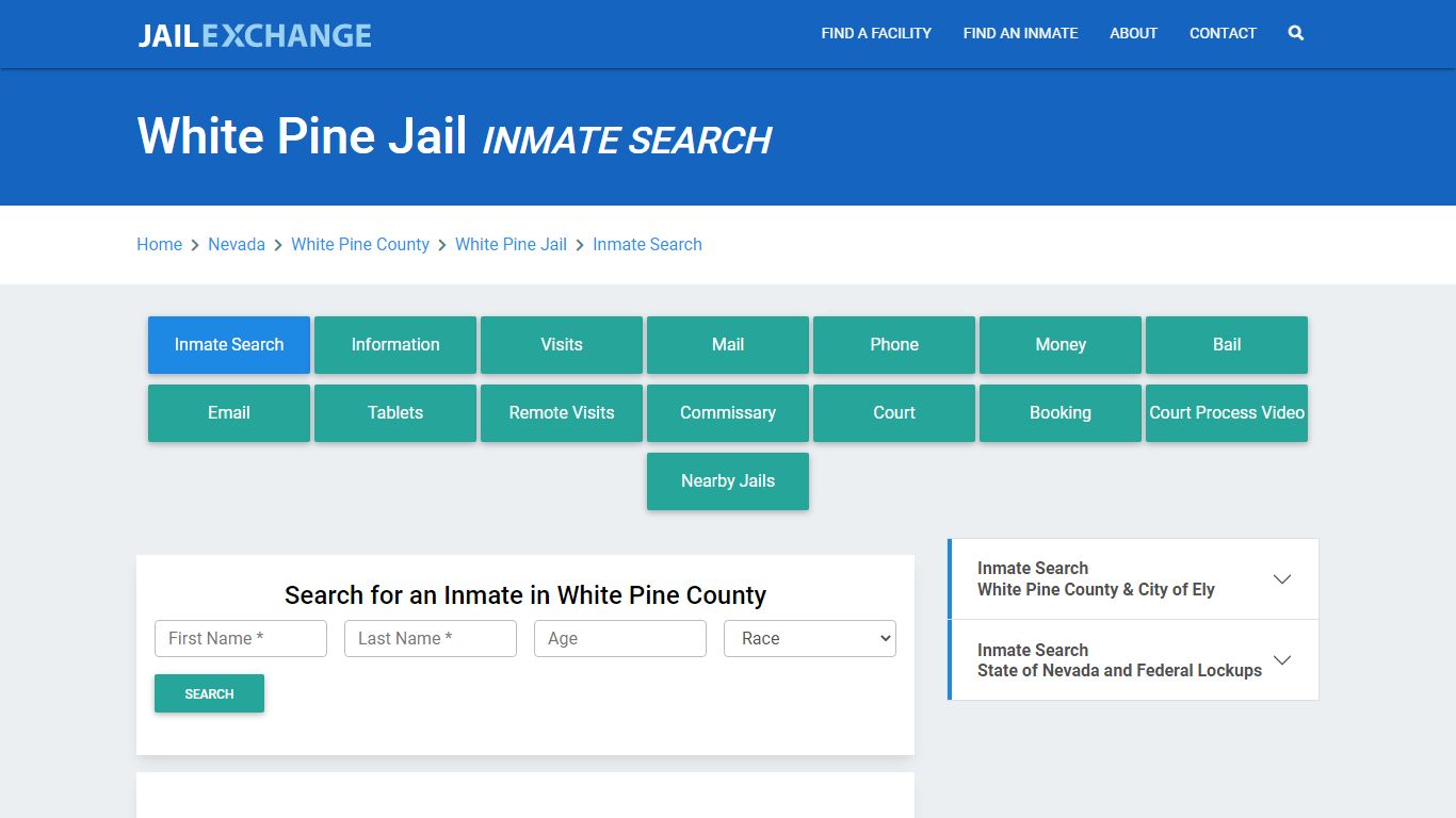 White Pine Jail, NV Inmate Search: Roster & Mugshots