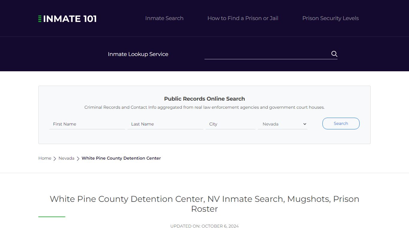 White Pine County Detention Center, NV Inmate Search, Mugshots, Prison ...